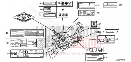 ETICHETTA DI AVVERTIMENTO CB500FAD di 2013